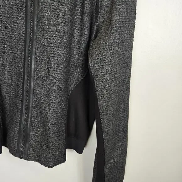 Elie Tahari Sandie Cropped Zip-Front Tweed Jacket MEDIUM MSRP: $398.00 MOTO PUNK - Picture 5 of 11